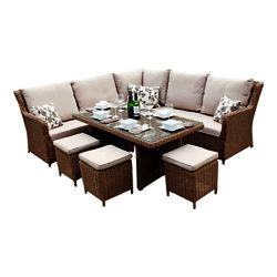 LG Outdoor Saigon Heritage Highback Modular Dining Set